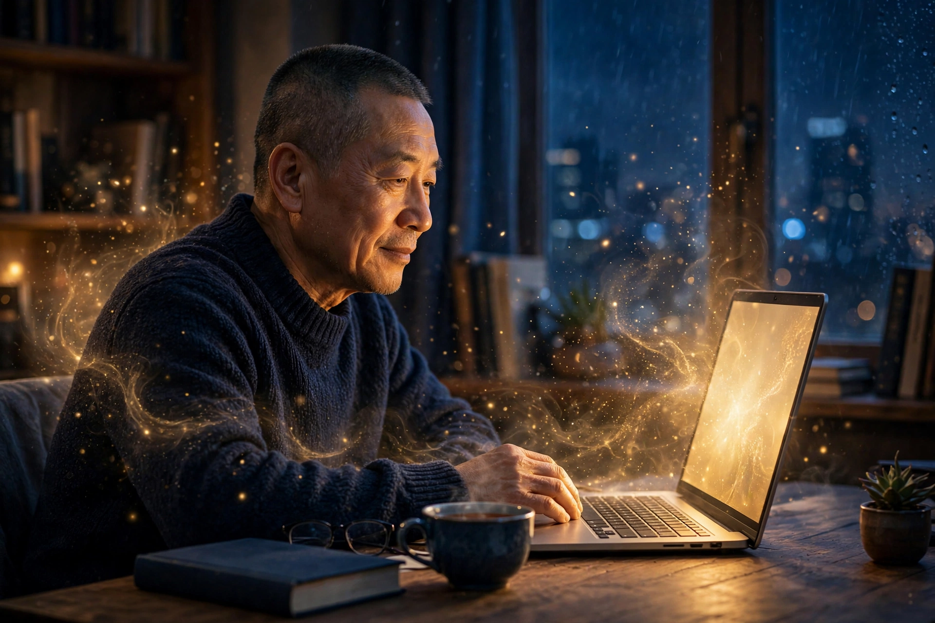 题图:书房夜话